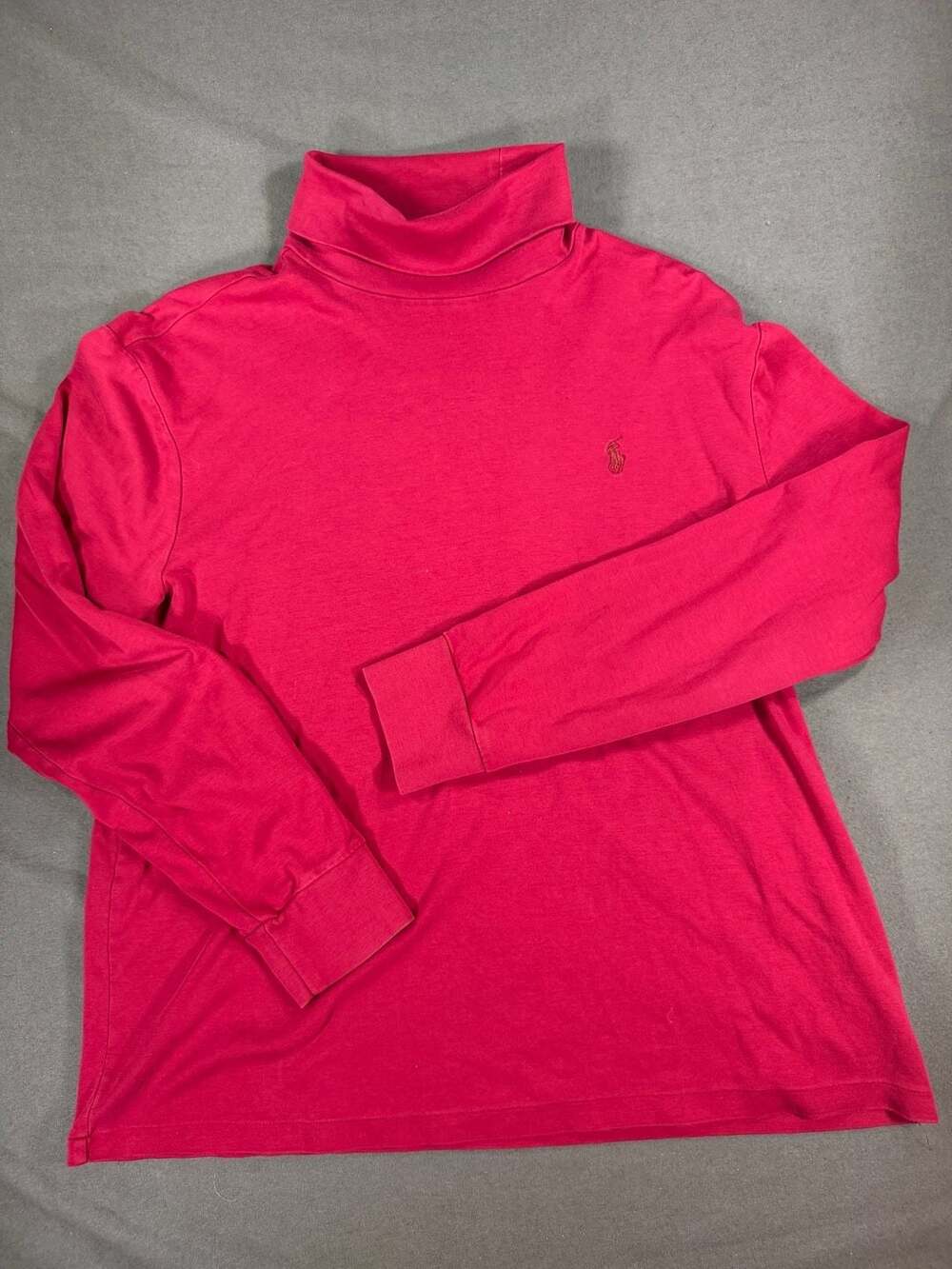 Polo Ralph Lauren Turtleneck Size L Red Cotton Long Sleeve Shirt